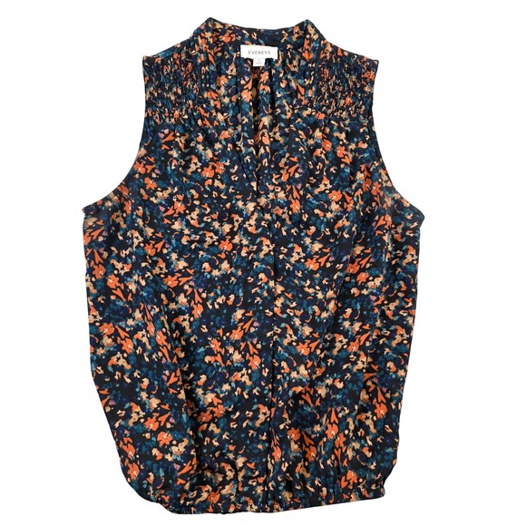 Evereve Tops - Evereve Womens Sleeveless V-Neck Blouse Multicolor Floral Smocked Top Small